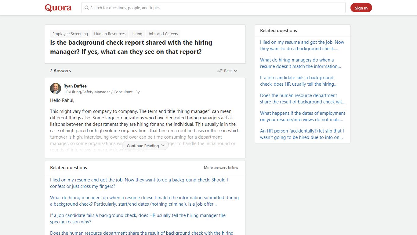 Is the background check report shared with the hiring manager ... - Quora