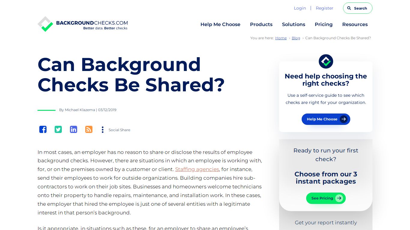 Can Background Checks Be Shared?